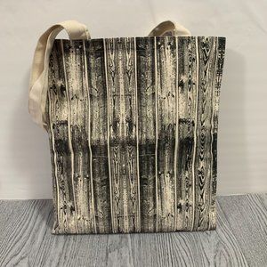 Rare VHTF Michael Roger Decomposition Beachwood Wood Grain Canvas Tote Bag EUC
